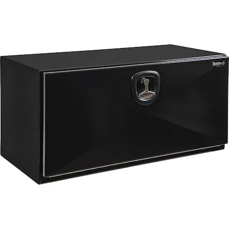 1752800 – BUYERS PROD Tool Box, Underbody 1 Recessed Drop Door Powder Coated Black Carbon Steel 18 Inch Height x 24 I...